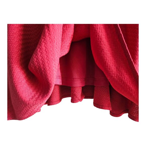 BAND OF THE FREE Women M Josette Dress Aurora Red Puff Sleeve Mini Flared Lined - Picture 8 of 10